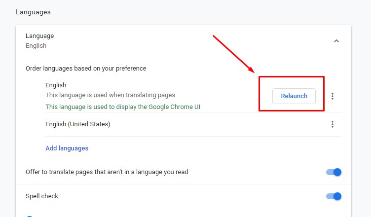 How to change Google Language