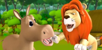 The Lion and the Foolish Donkey Story In Hindi