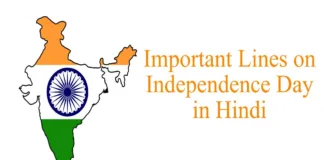 Important lines on Independence Day in Hindi