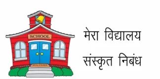 Sanskrit Essay on My School
