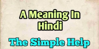 A Meaning In Hindi