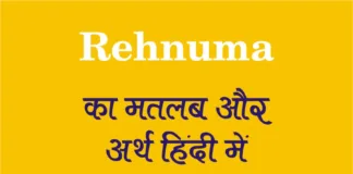 rehnuma meaning in hindi