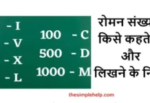 Roman Numerals in Hindi