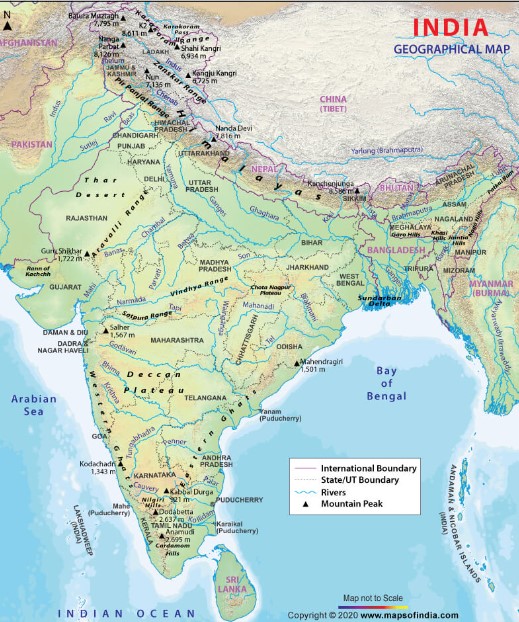 Geographical India Map