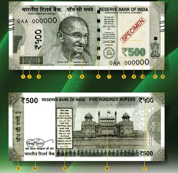 500 Rupee Currency Note